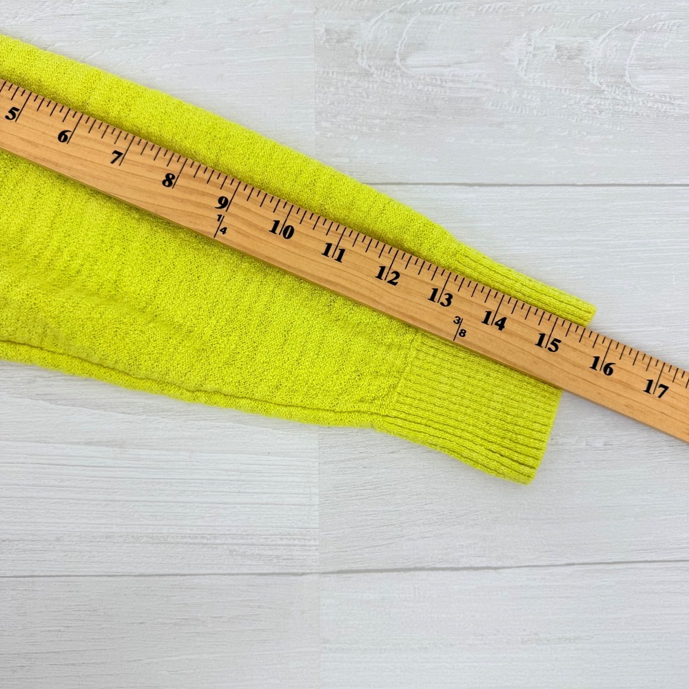 LOFT Henley Sweater Top Size M Bright Yellow Knit Cotton Blend 3/4 Sleeves Chic - Picture 12 of 14